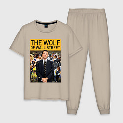 Пижама хлопковая мужская The wolf of wall street - Leo, цвет: миндальный