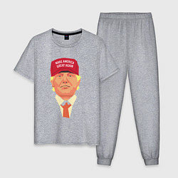 Пижама хлопковая мужская Trump - America, цвет: меланж
