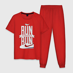 Пижама хлопковая мужская Forrest Gump - run Forrest run, цвет: красный