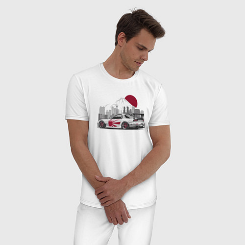 Мужская пижама Mazda rx-7 автомобиль гоночный jdm / Белый – фото 3