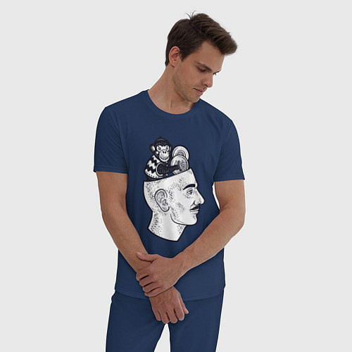 Мужская пижама Обезьяна в голове / Тёмно-синий – фото 3