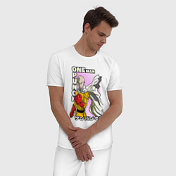 Пижама хлопковая мужская One-Punch Man Ванпанч, цвет: белый — фото 2