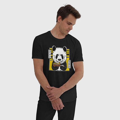 Мужская пижама Панда рамен / Черный – фото 3
