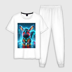 Мужская пижама Cyber Pikachu in the neon metropolis - ai art