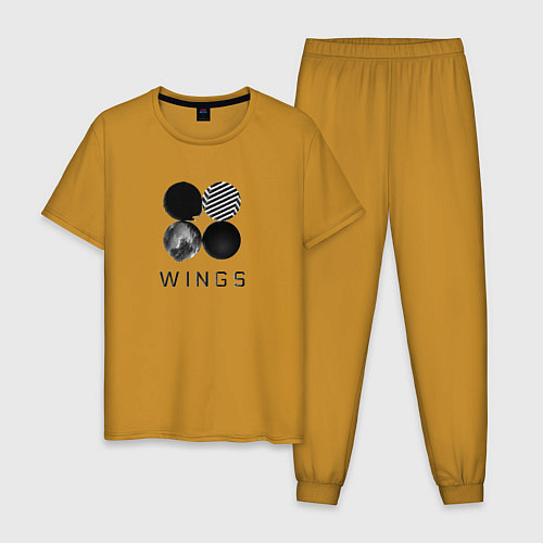 Мужская пижама BTS Wings / Горчичный – фото 1