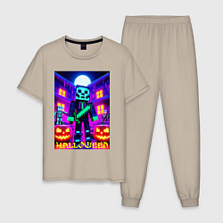 Мужская пижама Halloween and Minecraft - neon collaboration