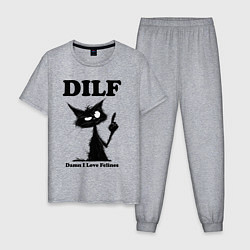 Мужская пижама DILF damn I love felines