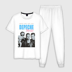 Пижама хлопковая мужская Depeche Mode Vintage, цвет: белый