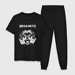 Пижама хлопковая мужская Megadeth rock dog, цвет: черный