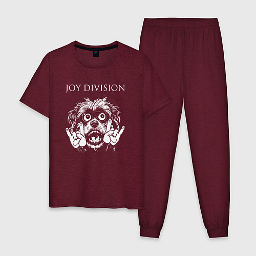 Мужская пижама Joy Division rock dog / Меланж-бордовый – фото 1