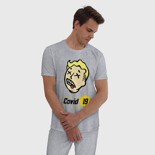 Мужская пижама Vault boy - covid 19 / Меланж – фото 3