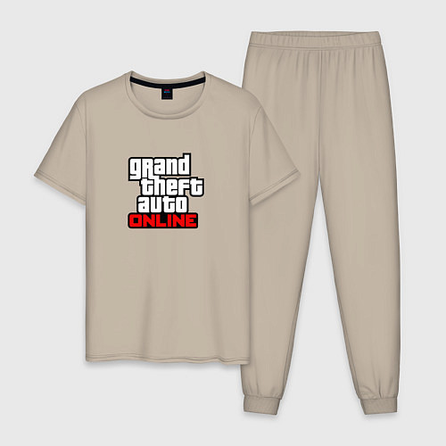 Мужская пижама GTA online logo game / Миндальный – фото 1