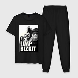 Пижама хлопковая мужская Limp Bizkit all, цвет: черный