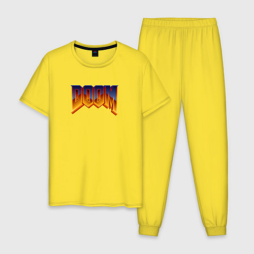Мужская пижама Doom logotype / Желтый – фото 1