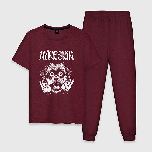 Мужская пижама Maneskin rock dog / Меланж-бордовый – фото 1