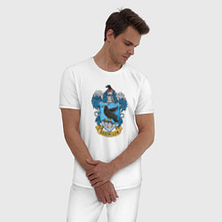 Пижама хлопковая мужская Ravenclaw факультет, цвет: белый — фото 2