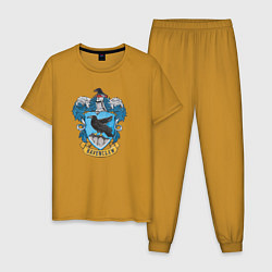 Пижама хлопковая мужская Ravenclaw факультет, цвет: горчичный