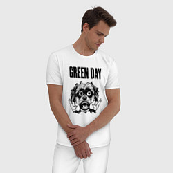 Пижама хлопковая мужская Green Day - rock dog, цвет: белый — фото 2
