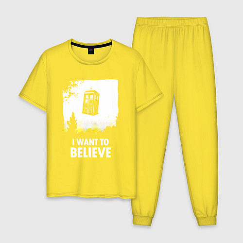 Мужская пижама Tardis believe / Желтый – фото 1