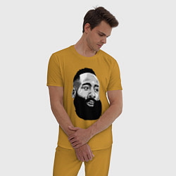 Пижама хлопковая мужская James Harden, цвет: горчичный — фото 2