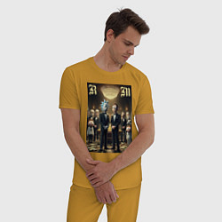 Пижама хлопковая мужская Rick and Morty - mafia, цвет: горчичный — фото 2