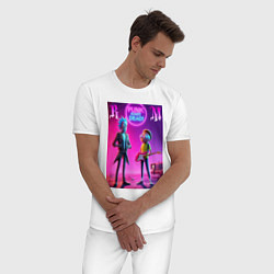 Пижама хлопковая мужская Rick and Morty - neon fantasy, цвет: белый — фото 2