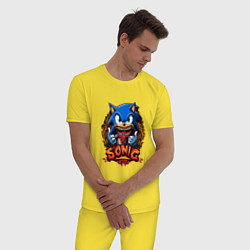 Пижама хлопковая мужская Sonicexe, цвет: желтый — фото 2