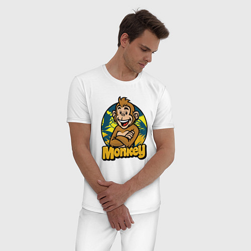 Мужская пижама Monkey jungle / Белый – фото 3