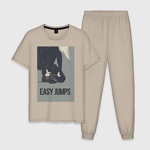 Мужская пижама Easy jumps in boots / Миндальный – фото 1