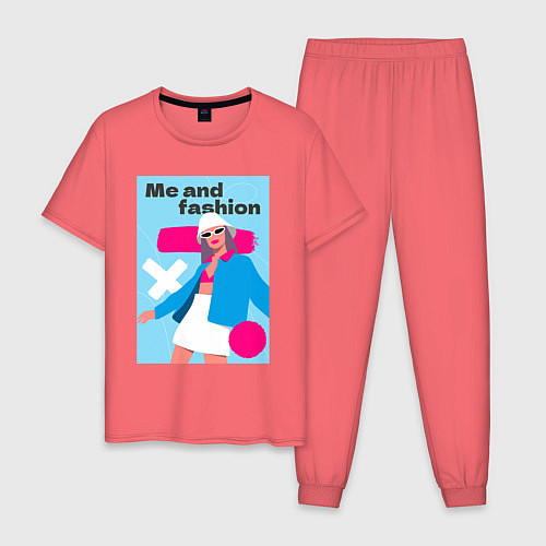 Мужская пижама Я и мода pop art / Коралловый – фото 1