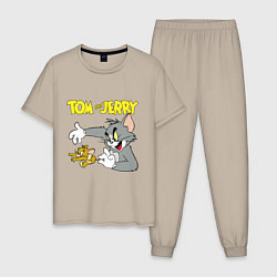 Мужская пижама Том и Джерри - кот и мышь