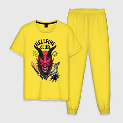 Пижама хлопковая мужская Hellfire club demon, цвет: желтый
