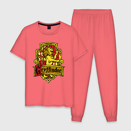 Мужская пижама Hogwarts - gryffindor logo / Коралловый – фото 1