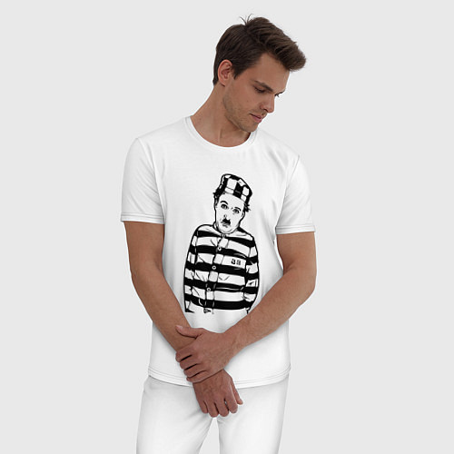 Мужская пижама Чарли Чарлин - зек / Белый – фото 3