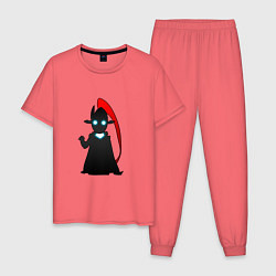Пижама хлопковая мужская Игрит - поднятие уровня в одиночку, цвет: коралловый