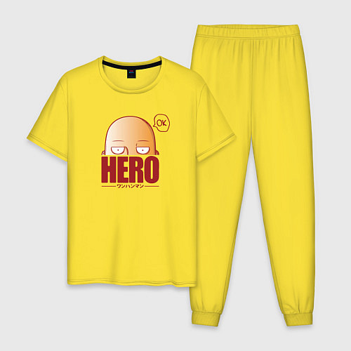 Мужская пижама Ванпанч герой hero / Желтый – фото 1