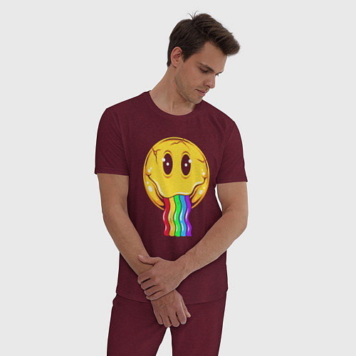 Мужская пижама Rainbow smile / Меланж-бордовый – фото 3