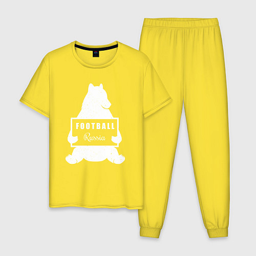 Мужская пижама Footbal bear Russia / Желтый – фото 1
