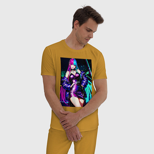 Мужская пижама Девушка поп идол / Горчичный – фото 3