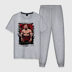 Пижама хлопковая мужская Майк Тайсон мировой бокс, цвет: меланж