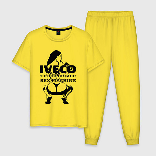 Мужская пижама Iveco дальнобойщик сексмашина / Желтый – фото 1