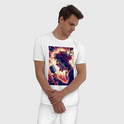 Пижама хлопковая мужская Mick Jagger is vocalist of the Rolling Stones, цвет: белый — фото 2