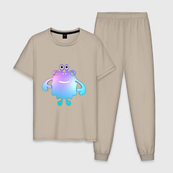 Мужская пижама Monster cartoon blue purple