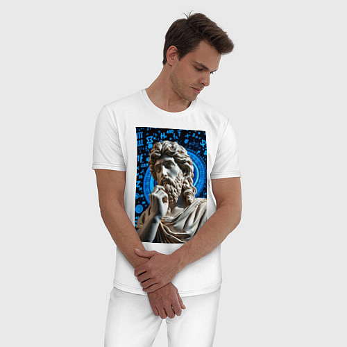 Мужская пижама Античность и математика / Белый – фото 3