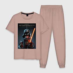 Пижама хлопковая мужская Дарт Бендер наследие, цвет: пыльно-розовый