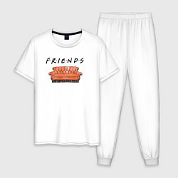 Пижама хлопковая мужская Friends - logo, цвет: белый