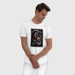 Пижама хлопковая мужская Самурай ронин, цвет: белый — фото 2