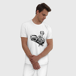 Пижама хлопковая мужская Викинг вольво, цвет: белый — фото 2