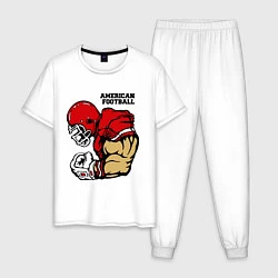 Пижама хлопковая мужская American Football, цвет: белый