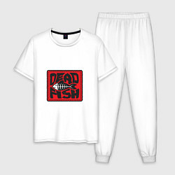 Пижама хлопковая мужская Dead Fish панк рок, цвет: белый